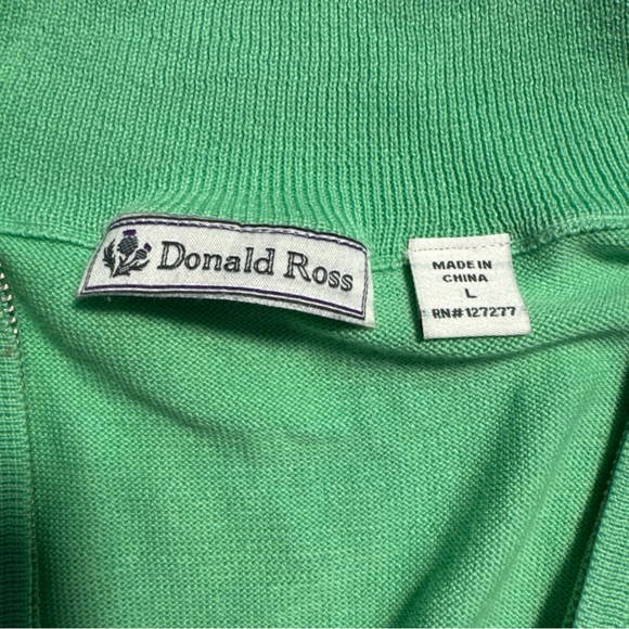 Donald Ross Sleeveless Lime Green golf Quarter-Zip Sweater Vest L Weyhill  logo - Picture 9 of 10